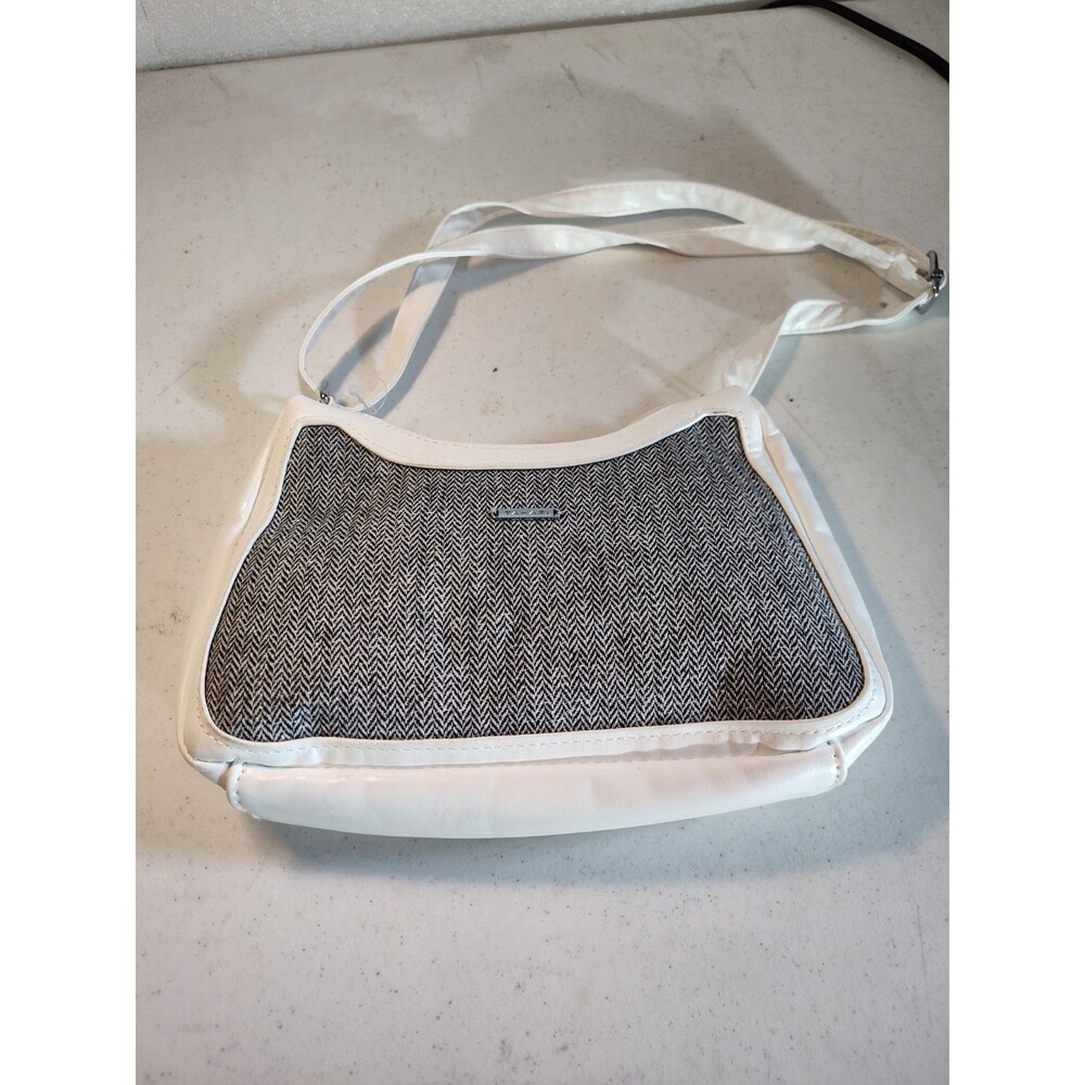 Tahari Two Strap White Leather Purse(1116)